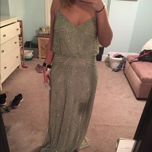 Adrianna Papell Mist Beaded Gown Size 4